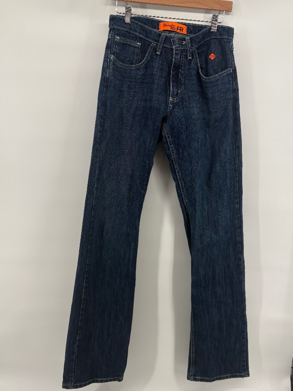 MENS wrangler FIRE RETARDANT dark wash Jeans straight leg size 29 x 36